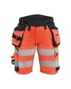 7020 Dames High Vis short 4-weg stretch met gereedschapzakken