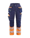 7196 Dames High Vis werkbroek met Stretch en gereedschapszakken