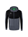 Six Wings trainingsjack met capuchon slate grey/zwart